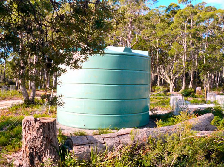 One of the new tanks which will supply the garden.