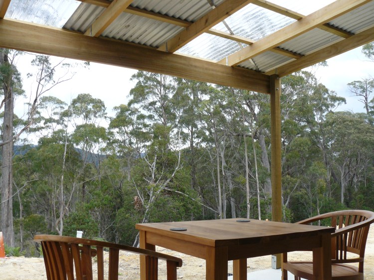 The view from the new back verandah, it's great to sit out with a cuppa and just enjoy the view and the birds singing.